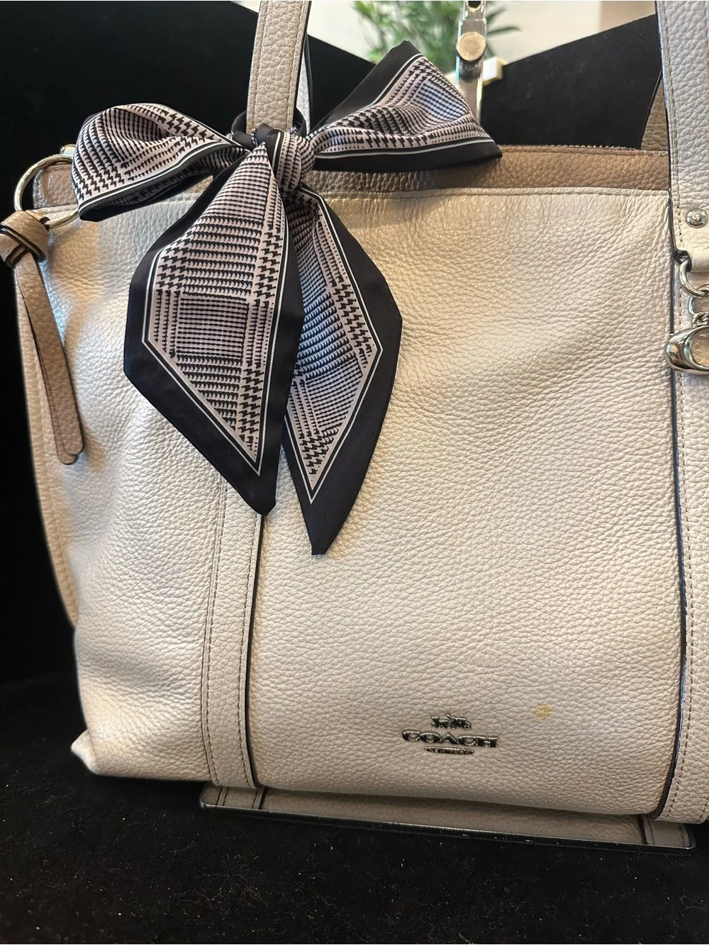Coach  #223 “May “Tote BagCream Pebbled Leather Tote